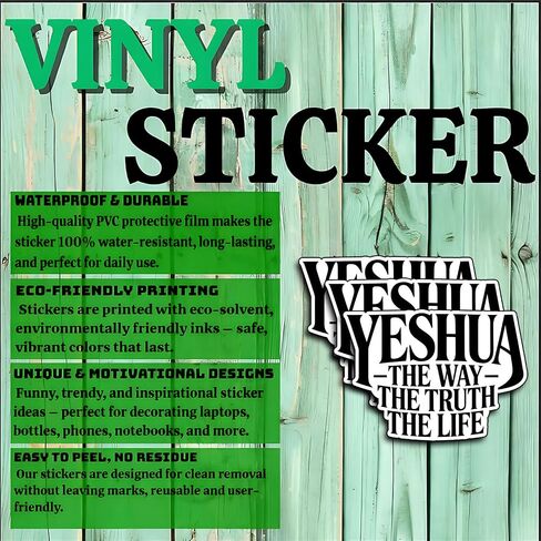 (3Pcs) Christian Jesus Stickers Yeshua The Way The Truth The Life Vinyl Decal Waterproof for Water Bottle Laptop Car Window Bible Journal Religious Faith Gifts for Men Women Teens Adults 3x2 Inch in Saudi Arabia