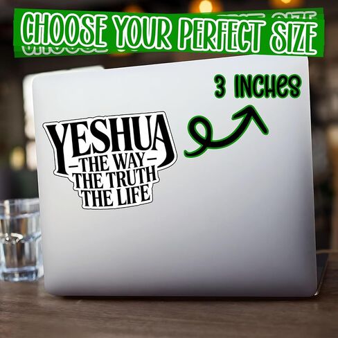 (3Pcs) Christian Jesus Stickers Yeshua The Way The Truth The Life Vinyl Decal Waterproof for Water Bottle Laptop Car Window Bible Journal Religious Faith Gifts for Men Women Teens Adults 3x2 Inch in Saudi Arabia