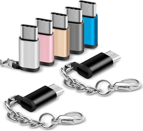 NUOBESTY 8pcs Micro USB to USB C Adapter Metal Converter Keychain in Saudi Arabia