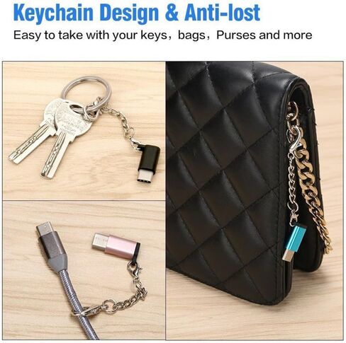 NUOBESTY 8pcs Micro USB to USB C Adapter Metal Converter Keychain in Saudi Arabia