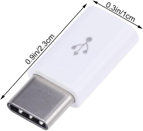 USB Type-c to Micro USB Adapter Connector, 56k Resistor Alloy White in Saudi Arabia
