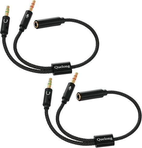 1Pcs Computer Headphone Splitter, Gaming Headset to PC Adapter mic input. in Saudi Arabia