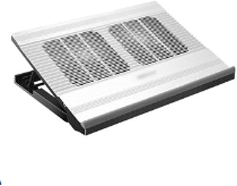Laptop Cooling Pad, LED Fan, Four-Way, LCD Display Controller, Power Supply, Up to 17, Non-Slip Mat, Black Grid in Saudi Arabia