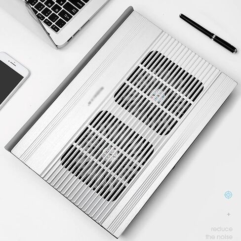 Laptop Cooling Pad, LED Fan, Four-Way, LCD Display Controller, Power Supply, Up to 17, Non-Slip Mat, Black Grid in Saudi Arabia