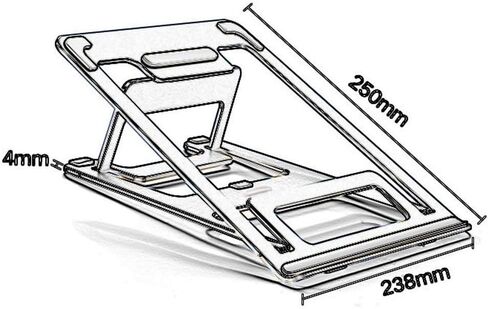 Ergonomic Aluminium Portable Foldable Cooling Stand for 12"-17" Laptops, Notebook PC in Saudi Arabia