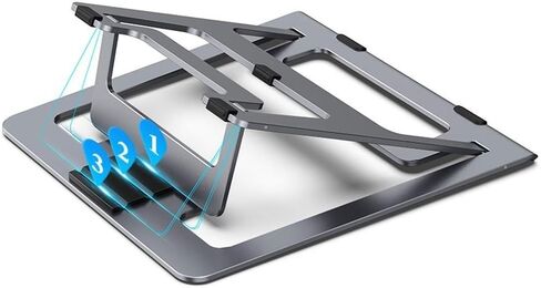 Ergonomic Aluminium Portable Foldable Cooling Stand for 12"-17" Laptops, Notebook PC in Saudi Arabia