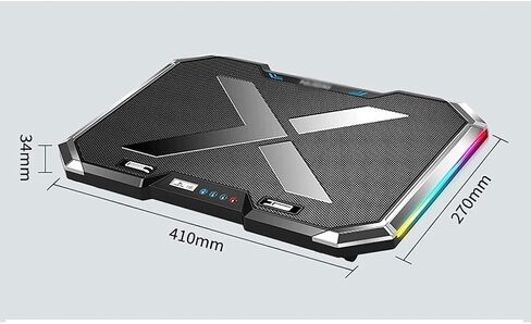 Steel Mesh Panel LED Fan Adjustable Speed Control 10 "-17" Laptop Cooling Pad, Game Master in Saudi Arabia