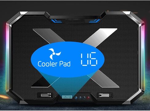 Steel Mesh Panel LED Fan Adjustable Speed Control 10 "-17" Laptop Cooling Pad, Game Master in Saudi Arabia