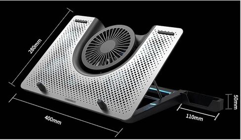 Steel Mesh Panel LED Fan Adjustable Speed Control 10 "-17" Laptop Cooling Pad, Bracket in Saudi Arabia