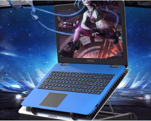 Steel Mesh Panel LED Fan Adjustable Speed Control 10 "-17" Laptop Cooling Pad, Bracket in Saudi Arabia