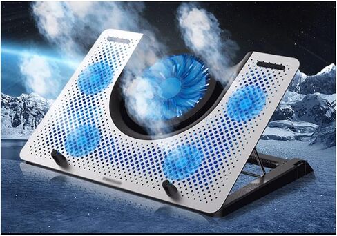 Steel Mesh Panel LED Fan Adjustable Speed Control 10 "-17" Laptop Cooling Pad, Bracket in Saudi Arabia