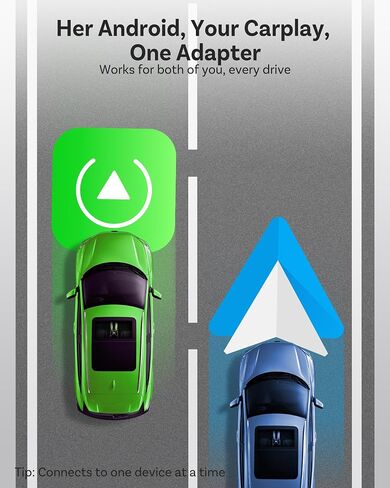 OTTOCAST Mini Nova 2-in-1 Wireless CarPlay & Android Auto Adapter, Black in Saudi Arabia