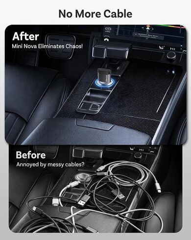 OTTOCAST Mini Nova 2-in-1 Wireless CarPlay & Android Auto Adapter, Black in Saudi Arabia