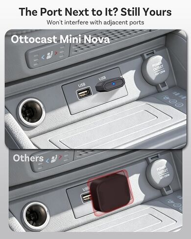 OTTOCAST Mini Nova 2-in-1 Wireless CarPlay & Android Auto Adapter, Black in Saudi Arabia