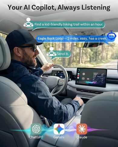 OTTOCAST Mini Nova 2-in-1 Wireless CarPlay & Android Auto Adapter, Black in Saudi Arabia