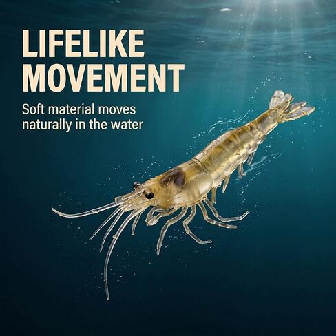 10Pcs Soft Shrimp Bait Fishing Gear Simulation Fake Bait Grass Shrimp Lures Cost-Effective Convenient Soft Lures, Baits and Attractants Fishing Soft Plastic Lures Hunting and Fishing（4cm） in Saudi Arabia