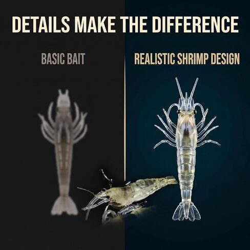 10Pcs Soft Shrimp Bait Fishing Gear Simulation Fake Bait Grass Shrimp Lures Cost-Effective Convenient Soft Lures, Baits and Attractants Fishing Soft Plastic Lures Hunting and Fishing（4cm） in Saudi Arabia