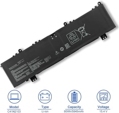 JOTACT C41N2103 استبدال البطارية لـ Asus ROG Zephyrus Duo 16 GX650PI GX650RX GX650RW GX650RM GX650PY GX650RS GX650PV GX650PZ Series NR2202RM NR2202RS NR2202RW NR2202RX 15.4V 90 واط ساعة in Kuwait