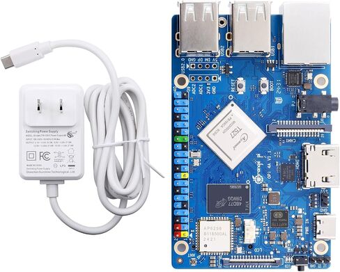 Orange Pi 4A 2GB LPDDR4/4X Allwinner T527 Single Board Computer, 8 Core RISC-V Co-Processor 2 Tops NPU 1.8GHz Frequency Wi-Fi 5.0+BT 5.0,BLE Run Ubuntu, Debian, Android13 (Pi 4A 2GB+Supply) in Saudi Arabia