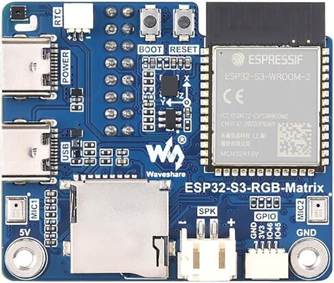 LED Matrix Controller Board, ESP32-S3 RGB Matrix Driver for HUB75 Panels, Dual Microphones, TF Card Slot, RTC, IMU Sensor, Audio Codec, LVGL Development Board in Saudi Arabia