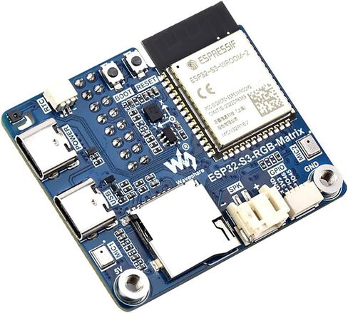 LED Matrix Controller Board, ESP32-S3 RGB Matrix Driver for HUB75 Panels, Dual Microphones, TF Card Slot, RTC, IMU Sensor, Audio Codec, LVGL Development Board in Saudi Arabia