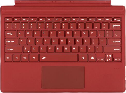 غطاء من نوع mobee لجهاز Microsoft Surface Pro 7+ / Pro 7/6 / 5/4 / 3، 12.3 بوصة، لوحة مفاتيح بلوتوث رفيعة للغاية مع لوحة لمس متعددة (أحمر بدون إضاءة خلفية) in Kuwait