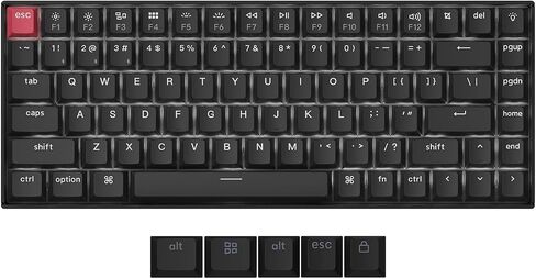 لوحة مفاتيح ميكانيكية لاسلكية للألعاب Keychron K2 QMK، تصميم 75% مع مفتاح بني فائق، إضاءة خلفية LED بيضاء قابلة لإعادة الشحن، لوحة مفاتيح مكتبية احترافية تعمل بتقنية البلوتوث لأجهزة Mac/Windows، الإصدار 3 in Kuwait