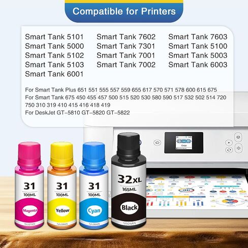 32xl Black Ink Bottle 31 Smart Tank 5101 6001 5000 7602 7301 Ink Refill in Saudi Arabia