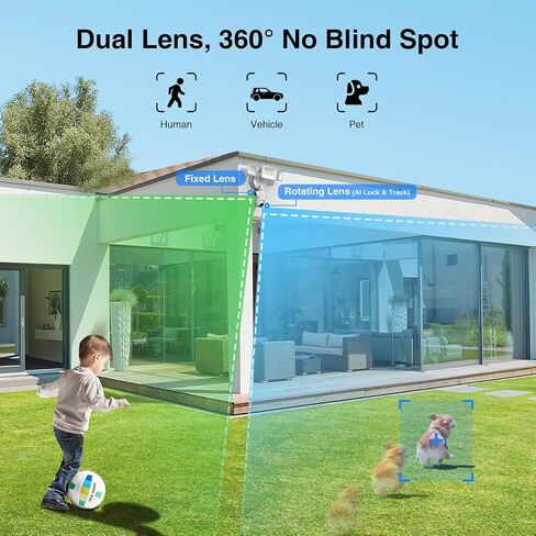 Onforu 360° Auto Tracking Dual-Lens Security Floodlight Camera Outdoor, 4MP in Kuwait