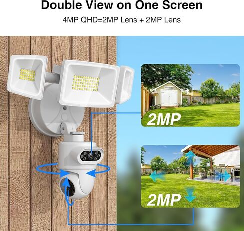 Onforu 360° Auto Tracking Dual-Lens Security Floodlight Camera Outdoor, 4MP in Kuwait