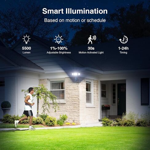 Onforu 360° Auto Tracking Dual-Lens Security Floodlight Camera Outdoor, 4MP in Kuwait