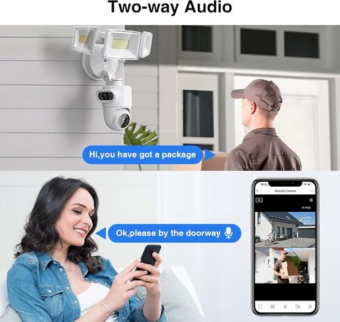 Onforu 360° Auto Tracking Dual-Lens Security Floodlight Camera Outdoor, 4MP in Kuwait