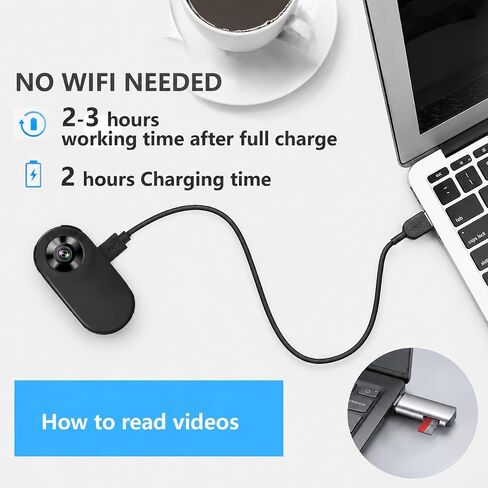 طوق كاميرا للقطط HD 1080P مع تسجيل فيديو وكاميرا رياضية صغيرة لاسلكية، كاميرات حركة صغيرة، كاميرا للجسم لمستلزمات الحيوانات الأليفة في الهواء الطلق/هدية عيد ميلاد داخلية بدون واي فاي (أسود) in Kuwait