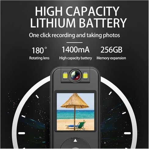4K Ultra HD Wearable Mini Camera, Multifunctional Recorder for Outdoor Sports, Cycling, Home Monitoring & Police On-Site Law Enforcement(Camera Plus 32GB) in Saudi Arabia
