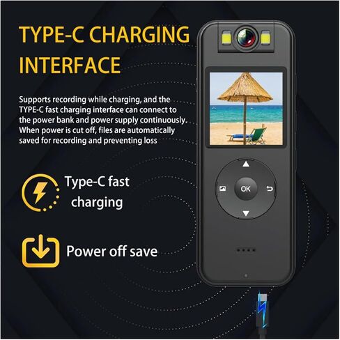 4K Ultra HD Wearable Mini Camera, Multifunctional Recorder for Outdoor Sports, Cycling, Home Monitoring & Police On-Site Law Enforcement(Camera Plus 32GB) in Saudi Arabia