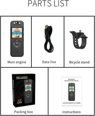 4K Ultra HD Wearable Mini Camera, Multifunctional Recorder for Outdoor Sports, Cycling, Home Monitoring & Police On-Site Law Enforcement(Camera Plus 32GB) in Saudi Arabia