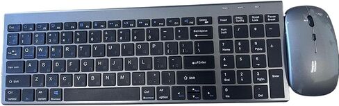 Wireless Keyboard Mouse Combo Rechargeable Full Size 5.0 & 2.4G Gray Compatible with Notebook Laptop in Saudi Arabia