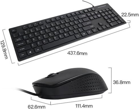 Wired Keyboard and Mouse Set KM200 USB Interface Compatible with Desktop Computers Laptops Business and Home Use Black in Saudi Arabia