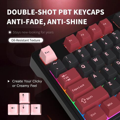 لوحة مفاتيح لاسلكية، لوحة مفاتيح بلوتوث هادئة لأجهزة الكمبيوتر المحمول RGB مع مقبض in Kuwait