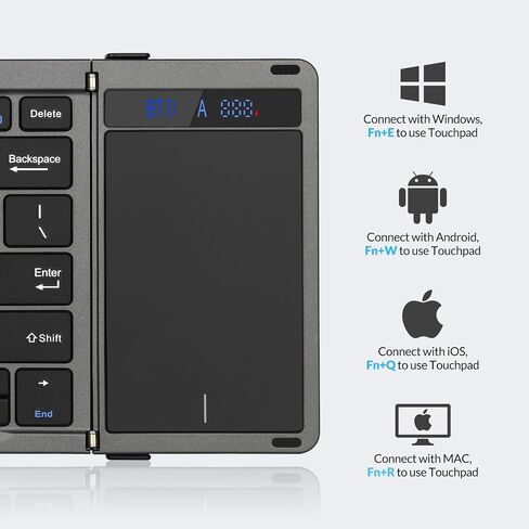 Rii RK809Pro Foldable Bluetooth Keyboard with Touchpad in Saudi Arabia