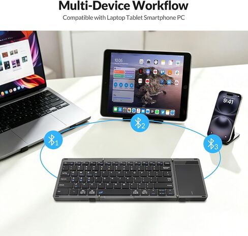 Rii RK809Pro Foldable Bluetooth Keyboard with Touchpad in Saudi Arabia