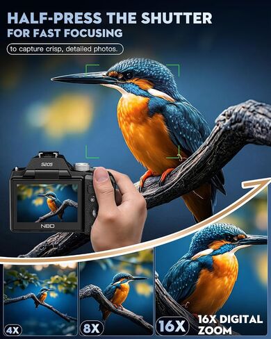 8K 64MP Digital Camera for Photography, Professional Camera(Black) in Saudi Arabia