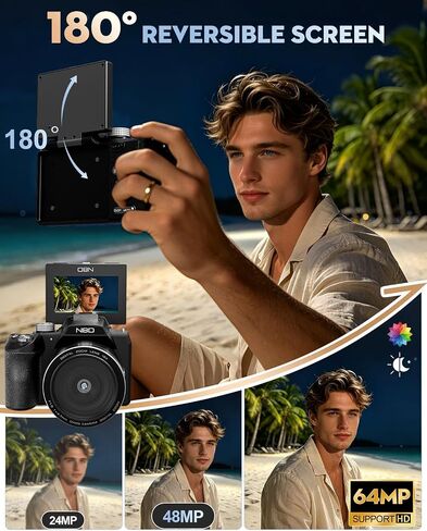8K 64MP Digital Camera for Photography, Professional Camera(Black) in Saudi Arabia