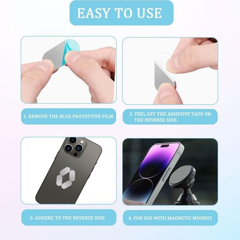 Metal Plates for Phone Magnet Car Mount Holder, 32PCS 20*10MM Universal Replacement Sticker with Strong Adhesive Backing, Rectangular Metal Stickers for Back of Phones Crafts Wall Tablets GPS in Saudi Arabia