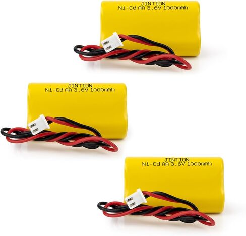 JINTION 3.6V 1000mAh AA Ni-Cd Exit Sign Emergency Light Battery Pack Replacement Compatible with Exitronix 10010037 Unitech 6200RP Dantona CUSTOM-318 OSA230 Lowes 253799 in Kuwait