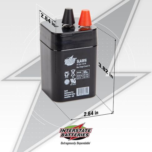 Interstate Batteries SLA Battery 6V 5Ah AGM VRLA (Spring Terminal) SLA0916 in Saudi Arabia