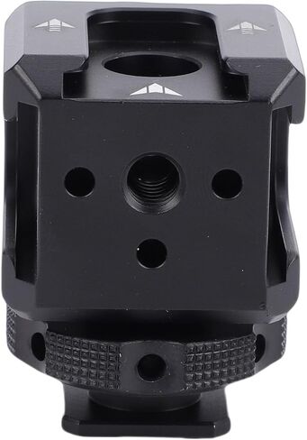 Camera Cold Shoe Mount Adapter, Triple Cold Shoe Mount with 1/4 Inch Screw Hole Locating Hole for Fill Light Display Microphone DSLR Camera Accessories in Saudi Arabia