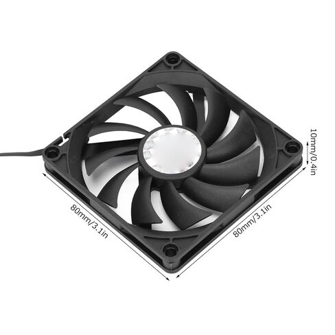Cooling Fan, 80 x 80 x 10mm Computer Case Cooler Fan, 4pin PWM Silent Computer Fan, Ultra Thin Computer Case Fan Chassis Fan with Screw Bag for Computer Chassis in Kuwait