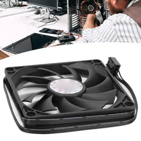 Cooling Fan, 80 x 80 x 10mm Computer Case Cooler Fan, 4pin PWM Silent Computer Fan, Ultra Thin Computer Case Fan Chassis Fan with Screw Bag for Computer Chassis in Kuwait