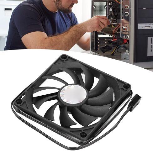Cooling Fan, 80 x 80 x 10mm Computer Case Cooler Fan, 4pin PWM Silent Computer Fan, Ultra Thin Computer Case Fan Chassis Fan with Screw Bag for Computer Chassis in Kuwait